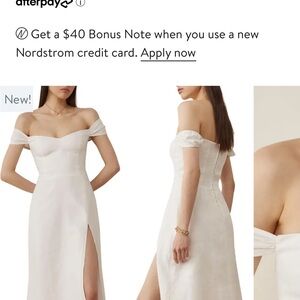 Reformation White Off-Shoulder Bridgton Dress